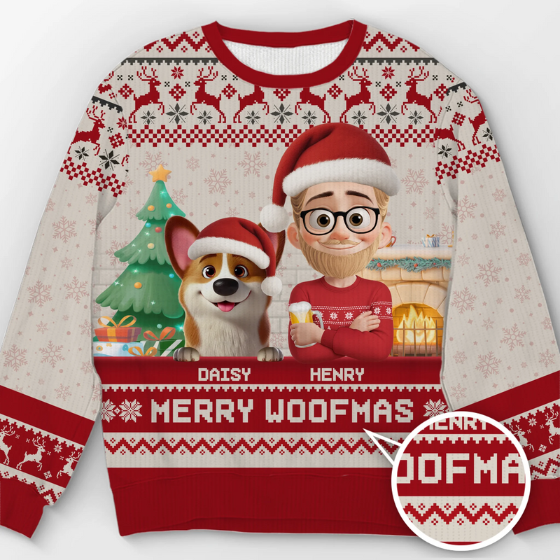 Custom Unisex Ugly Sweatshirt - Personalized  Christmas Birthday Gifts For Dog Lovers, Dog Dad And Mom - Santa Paws Is Coming To Town
