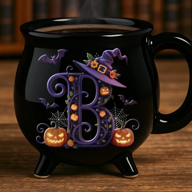 Custom 12oz Ceramic Cauldron Coffee Mug - New Arrival, Personalized Halloween Witchy Gifts For Besties, Sisters, BFF, Family, Yourself - Brew And Boo AMZ