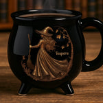 Custom 12oz Ceramic Cauldron Coffee Mug - New Arrival, Personalized Halloween Witchy Gifts For Women - Midnight Magic AMZ