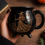 Custom 12oz Ceramic Cauldron Coffee Mug - New Arrival, Personalized Halloween Witchy Gifts For Women - Midnight Magic AMZ