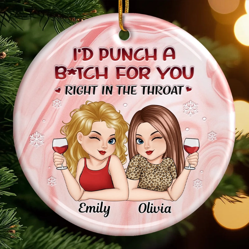 Custom Ceramic Ornament - Personalized Best Friend Christmas Birthday Gifts For Women, Besties, Sisters, BFF - Unfiltered And Unbothered