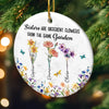 Custom Ceramic Ornament - Personalized Best Friend Christmas Birthday Gifts For Women, Besties, Sisters, BFF - Like Flowers, We Grow Stronger Side By Side