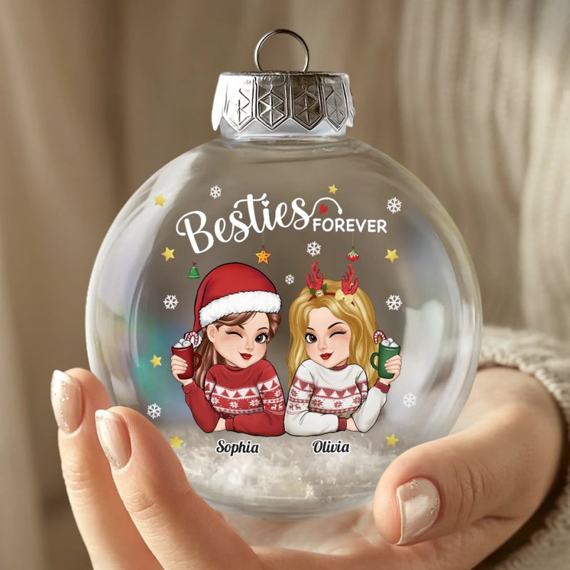 Custom Snow-Filled Ball Ornament - Personalized Christmas Best Friend Birthday Gifts For Women, Besties, Sisters, BFF - Snow Much Fun With Bestie