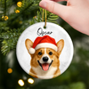 Custom Photo Ceramic Ornament - Personalized - Christmas Birthday Gifts For Dog Cat Lovers, Dog Dad And Mom, Cat Owners - Happy Howlidays