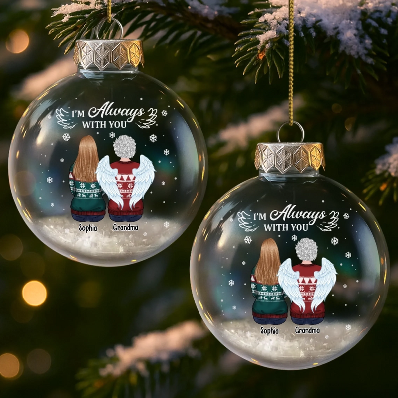 Custom Snow-Filled Ball Ornament - Personalized Memorial Sympathy Gifts For Loss Of Mom, Dad - Gone Yet Never Truly Forgotten