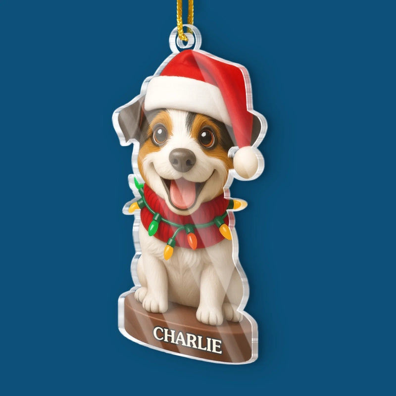 Custom Photo Acrylic Ornament - Personalized Christmas Birthday Gifts For Dog Cat Lovers, Dog Dad And Mom, Cat Owners - Bark The Halls