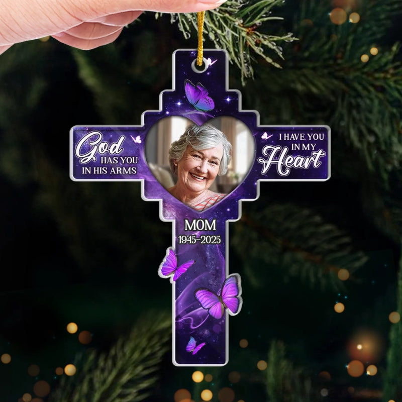 Custom Photo Acrylic Ornament - Personalized Memorial Sympathy Gifts For Loss Of Mom, Dad - I Have You In My Heart