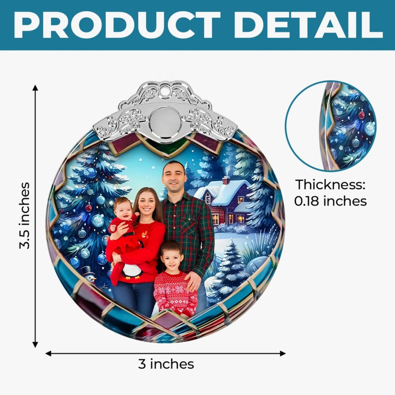 Custom Photo Glass Ornament - Personalized Christmas Birthday Gifts For Mom, Dad, Kids - Our Greatest Gift Is Each Other