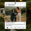 Custom Photo Acrylic Ornament - Personalized Anniversary Christmas Wedding Gifts For Husband And Wife, Him And Her - Heart Stolen, Ring Given