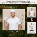 Custom Photo Acrylic Ornament - Personalized Christmas Birthday Golf Gifts For Men, Golfers - Swing High Aim True
