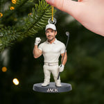 Custom Photo Acrylic Ornament - Personalized Christmas Birthday Golf Gifts For Men, Golfers - Swing High Aim True