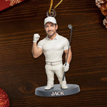 Custom Photo Acrylic Ornament - Personalized Christmas Birthday Golf Gifts For Men, Golfers - Swing High Aim True