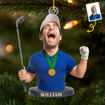 Custom Photo Acrylic Ornament - Personalized Christmas Birthday Golf Gifts For Golf Lovers - Golf Days Happy Plays