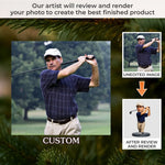 Custom Photo Acrylic Ornament - Personalized Christmas Birthday Golf Gifts For Dad, Grandpa, Golfers - Peace Found In Every Swing