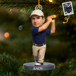 Custom Photo Acrylic Ornament - Personalized Christmas Birthday Golf Gifts For Dad, Grandpa, Golfers - Peace Found In Every Swing