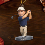 Custom Photo Acrylic Ornament - Personalized Christmas Birthday Golf Gifts For Dad, Grandpa, Golfers - Peace Found In Every Swing