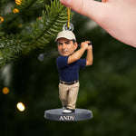 Custom Photo Acrylic Ornament - Personalized Christmas Birthday Golf Gifts For Dad, Grandpa, Golfers - Peace Found In Every Swing