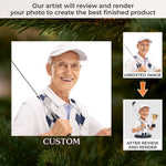 Custom Photo Acrylic Ornament - Personalized Christmas Birthday Golf Gifts For Dad, Grandpa, Golf Lovers - Life Is Better With Golf