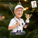 Custom Photo Acrylic Ornament - Personalized Christmas Birthday Golf Gifts For Dad, Grandpa, Golf Lovers - Life Is Better With Golf