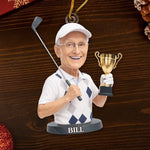 Custom Photo Acrylic Ornament - Personalized Christmas Birthday Golf Gifts For Dad, Grandpa, Golf Lovers - Life Is Better With Golf