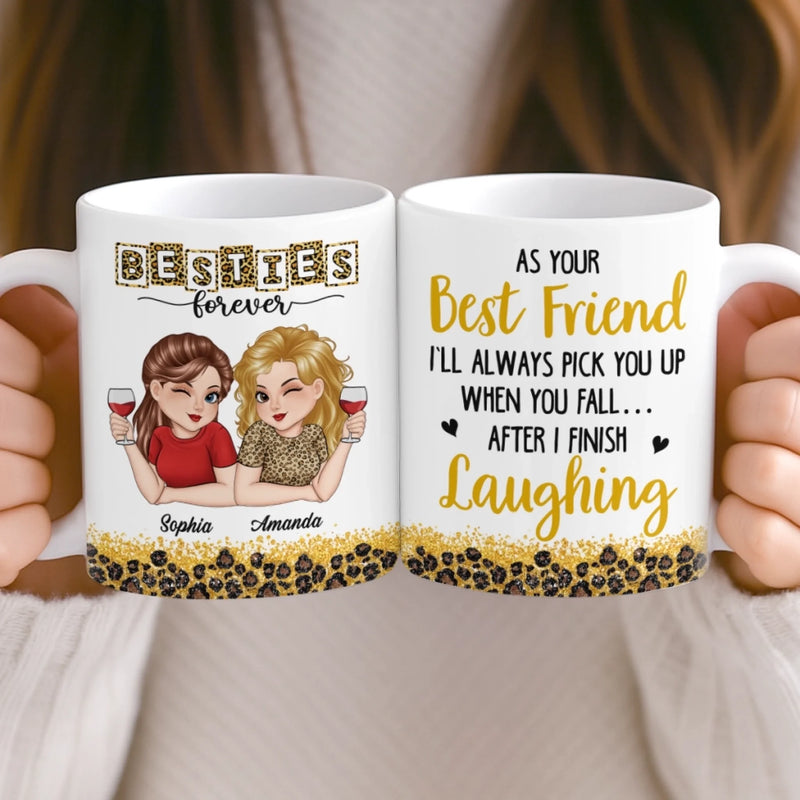 Custom Mug - Personalized Best Friend Birthday Gifts For Women, Besties, Sisters, BFF - Besties Make Every Day Brighter