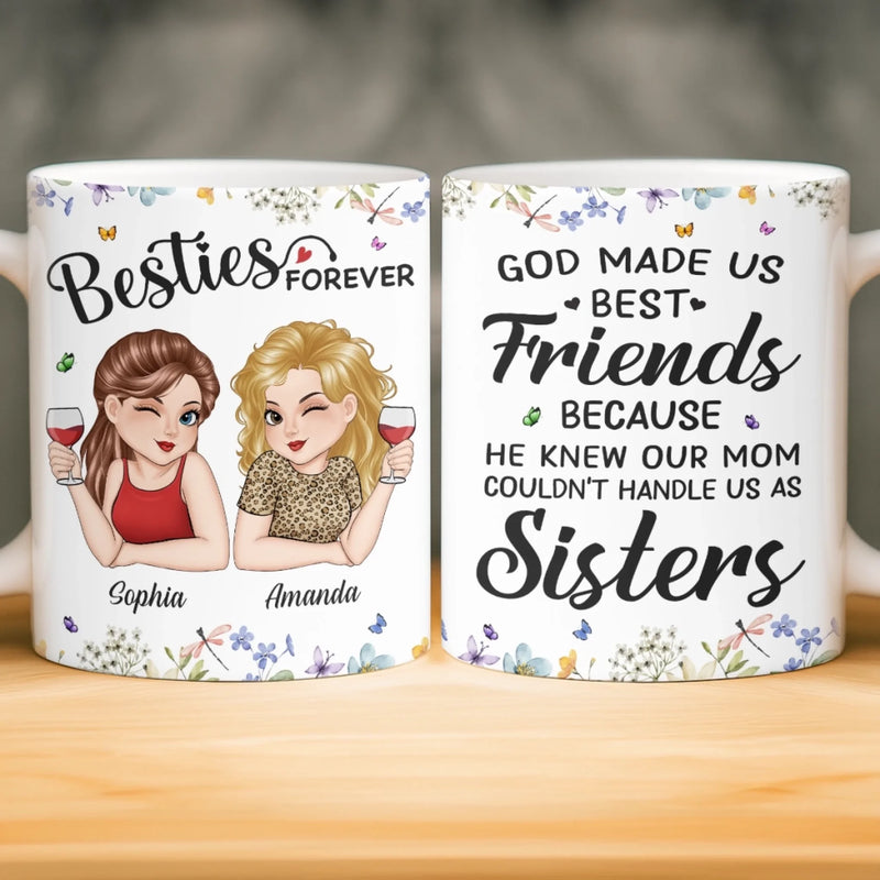 Custom Mug - Personalized Best Friend Birthday Gifts For Women, Besties, Sisters, BFF - Giggles Secrets Forever Friends