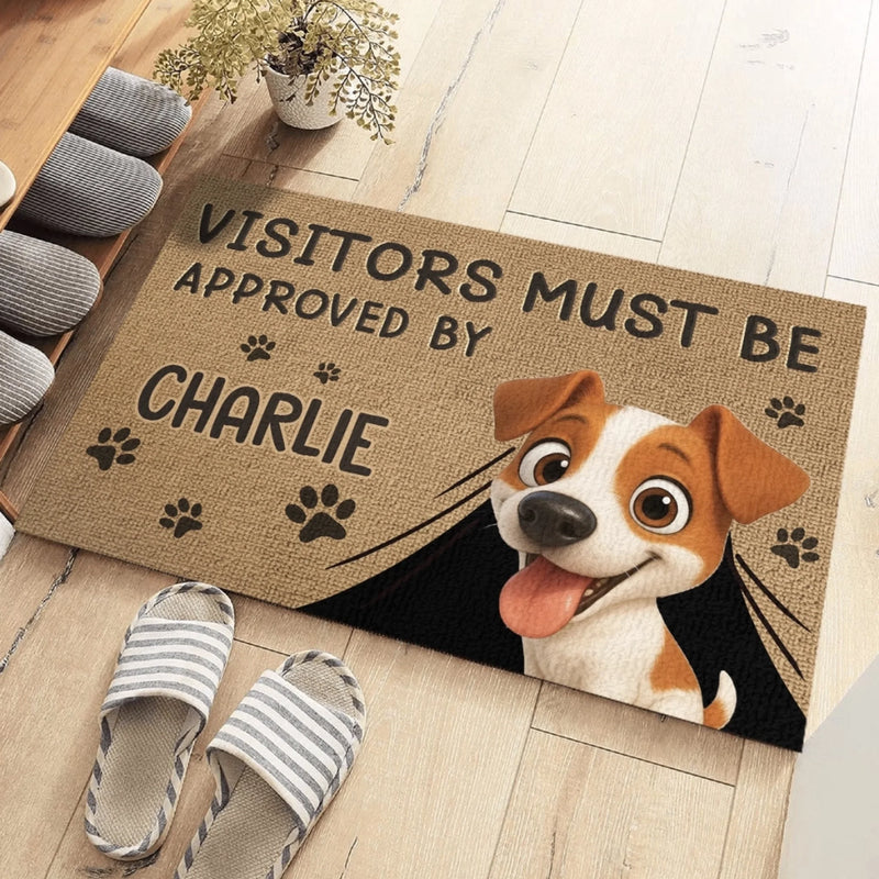 Custom Home Decor Decorative Mat - Personalized Birthday Gifts For Dog Lovers, Dog Dad And Mom - Guard Dog On Duty