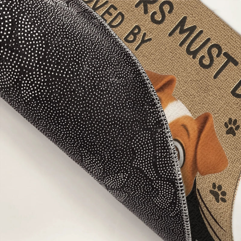 Custom Home Decor Decorative Mat - Personalized Birthday Gifts For Dog Lovers, Dog Dad And Mom - Guard Dog On Duty