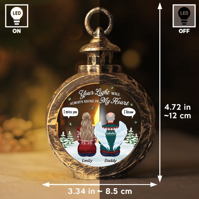 Custom Candlelight Lantern Ornament - Personalized Christmas Memorial Sympathy Gifts For Loss Of Mom, Dad - Your Spirit Shines Eternal
