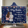 Custom Snuggle Blanket, Hoodie Blanket - Personalized Best Friend Birthday Gifts For Women, Besties, Sisters, BFF - Besties Make Life Sparkle Brighter