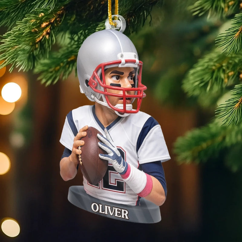 Custom Photo Acrylic Ornament - Personalized Christmas Birthday Sport Gifts For Sports Lovers - Strength Speed Spirit Define True Sport