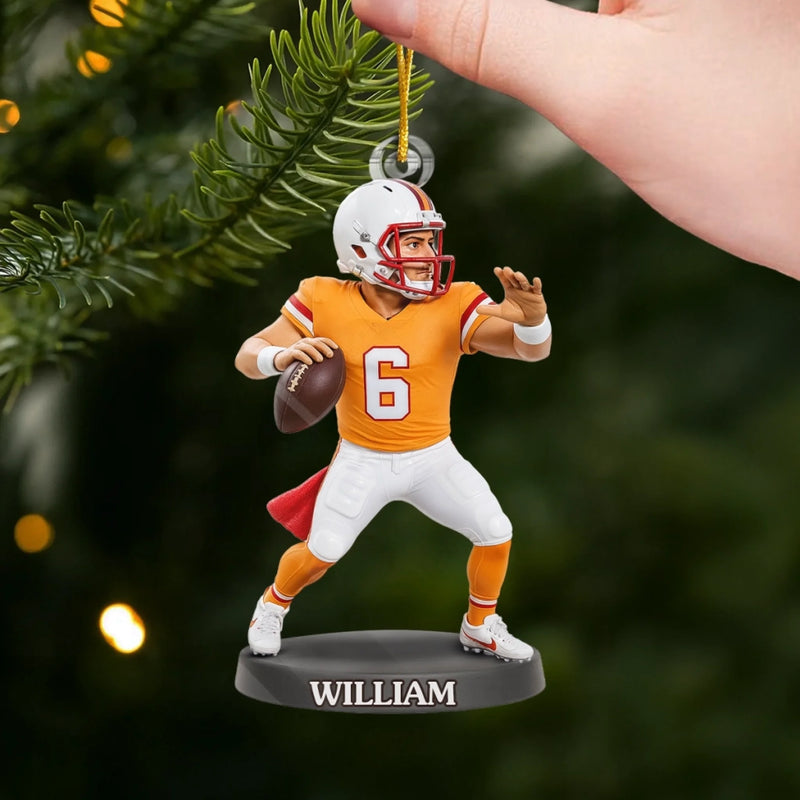 Custom Photo Acrylic Ornament - Personalized Christmas Birthday Sport Gifts For Sports Lovers - Dream Big Play Hard Win Proud