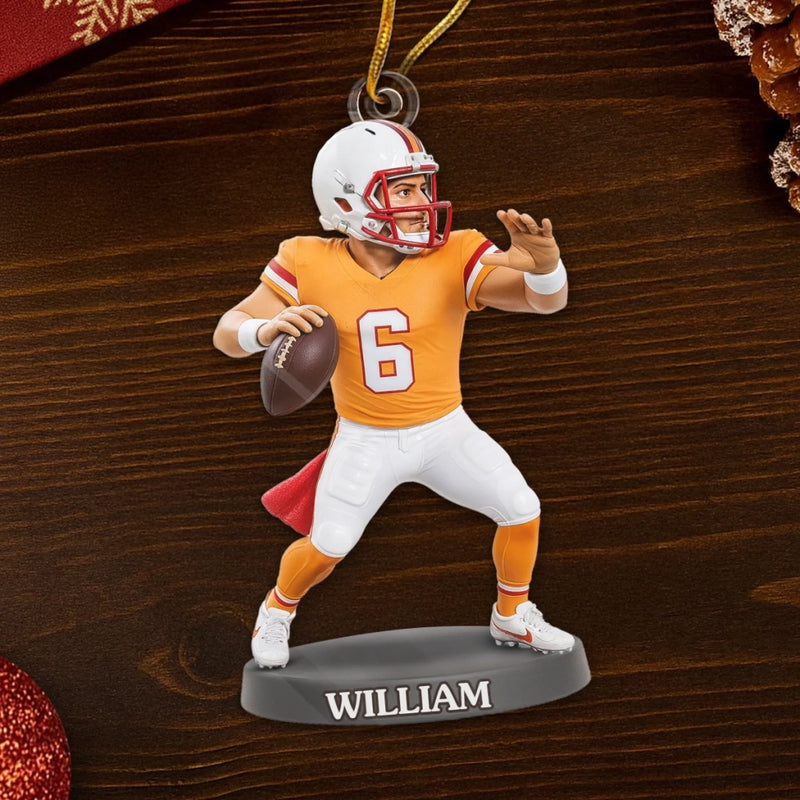 Custom Photo Acrylic Ornament - Personalized Christmas Birthday Sport Gifts For Sports Lovers - Dream Big Play Hard Win Proud