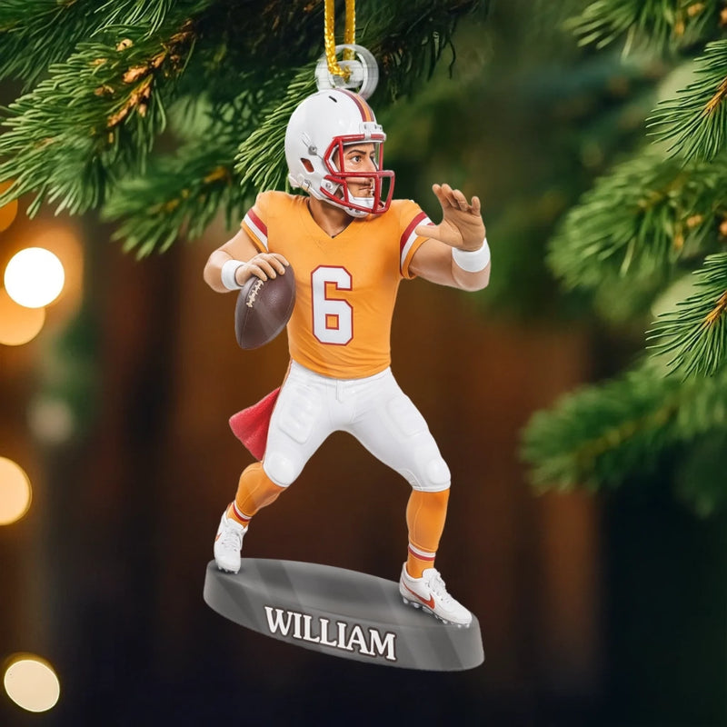 Custom Photo Acrylic Ornament - Personalized Christmas Birthday Sport Gifts For Sports Lovers - Dream Big Play Hard Win Proud