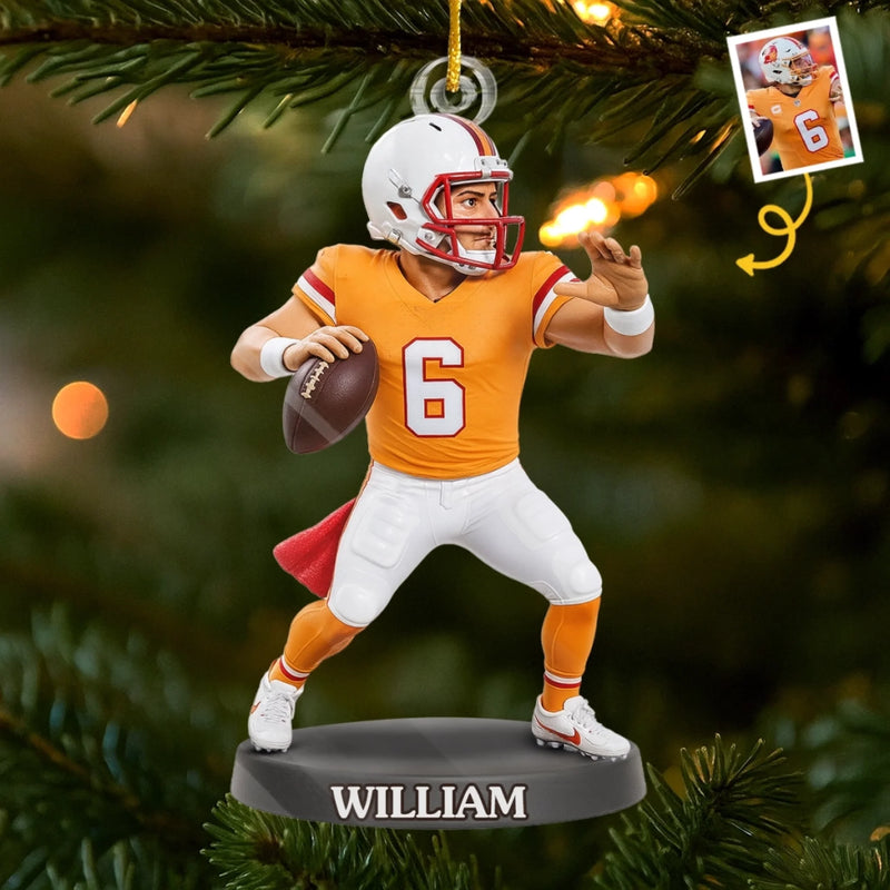 Custom Photo Acrylic Ornament - Personalized Christmas Birthday Sport Gifts For Sports Lovers - Dream Big Play Hard Win Proud