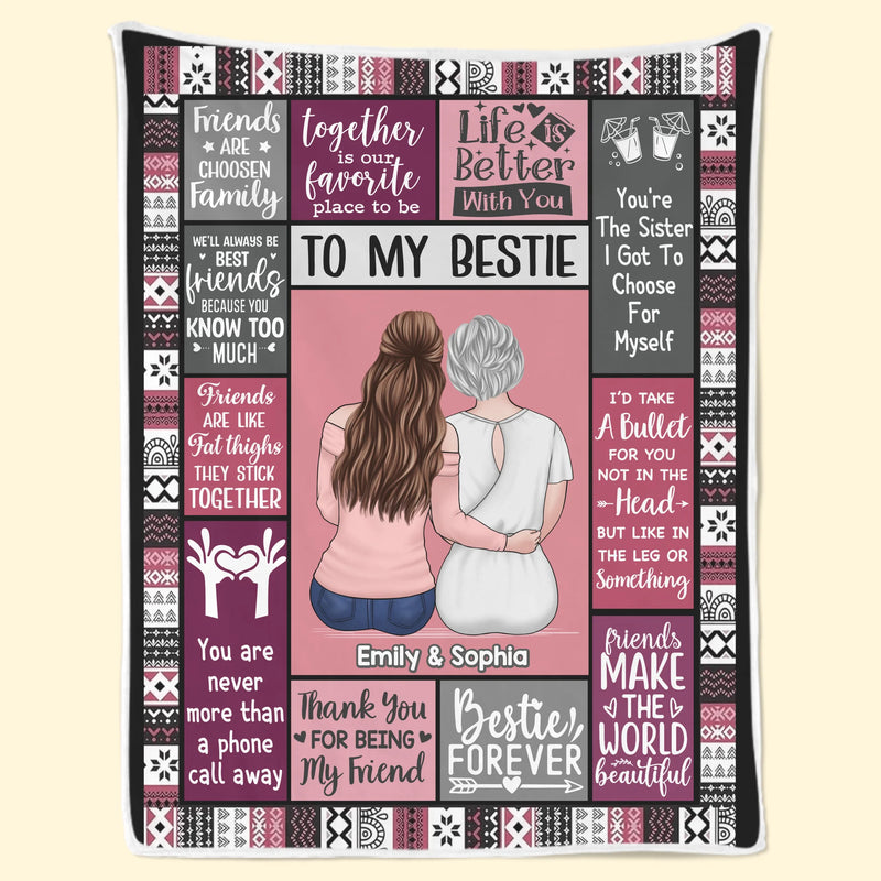Custom Blanket - Personalized Best Friend Christmas Birthday Gifts For Women, Besties, Sisters, BFF - Always Better With My BFF