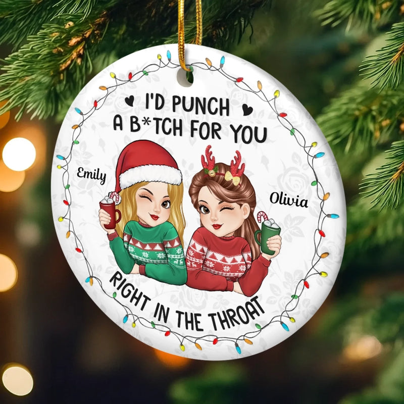 Custom Ceramic Ornament - Personalized Best Friend Christmas Birthday Gifts For Women, Besties, Sisters, BFF - Friends Warm Hearts This Winter
