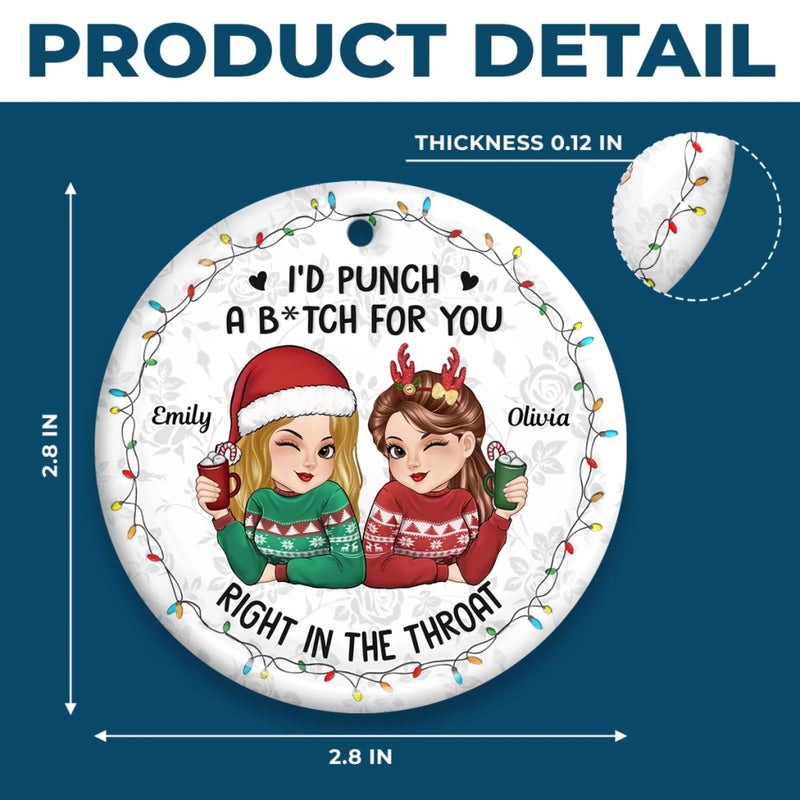 Custom Ceramic Ornament - Personalized Best Friend Christmas Birthday Gifts For Women, Besties, Sisters, BFF - Friends Warm Hearts This Winter