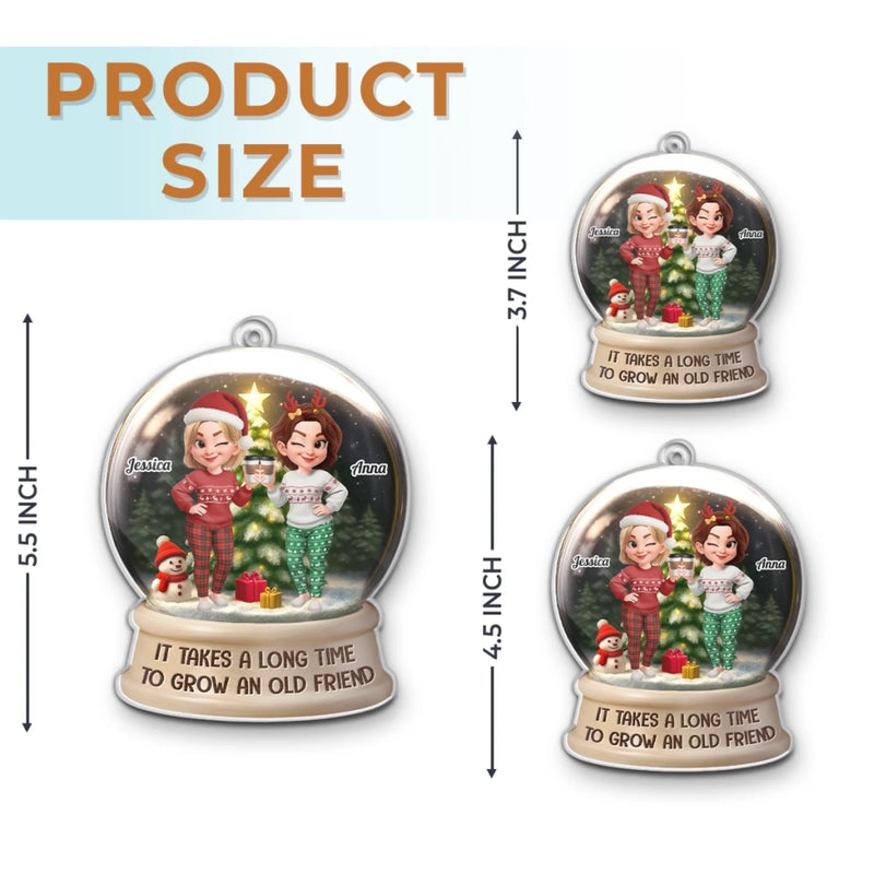 Custom Acrylic Ornament - Personalized Best Friend Christmas Birthday Gifts For Women, Besties, Sisters, BFF - Merry Moments With My Bestie