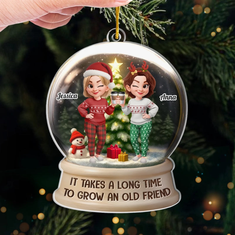 Custom Acrylic Ornament - Personalized Best Friend Christmas Birthday Gifts For Women, Besties, Sisters, BFF - Merry Moments With My Bestie