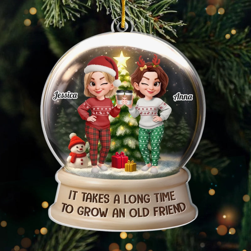 Custom Acrylic Ornament - Personalized Best Friend Christmas Birthday Gifts For Women, Besties, Sisters, BFF - Merry Moments With My Bestie