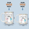 Custom Long Distance Mug - Personalized Best Friend Christmas Birthday Gifts For Women, Besties, Sisters, BFF - Side By Side Always Stronger