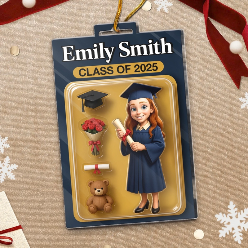 Custom Photo Acrylic Ornament - Personalized Christmas Graduation Gifts For Him, Her - Chasing Dreams Beyond This Stage