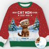 Custom Unisex Ugly Sweatshirt - Personalized  Christmas Birthday Gifts For Cat Lovers, Cat Mom And Dad - Ho Ho Hold My Catnip