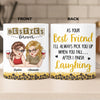 Custom Mug - Personalized Best Friend Birthday Gifts For Women, Besties, Sisters, BFF - Besties Make Every Day Brighter