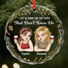 Custom Circle Glass Ornament - Personalized Best Friend Christmas Birthday Gifts For Women, Besties, Sisters, BFF - Laughter Louder With You Around