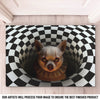 Custom Photo Home Decor Decorative Mat - Personalized Halloween Birthday Gifts For Dog Cat Lovers, Dog Dad And Mom, Cat Owners - Howl If You Dare
