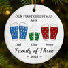 Custom Ceramic Ornament - Personalized Christmas Birthday Gifts For Mom, Dad, Kids - Cheers To Our First Christmas Together