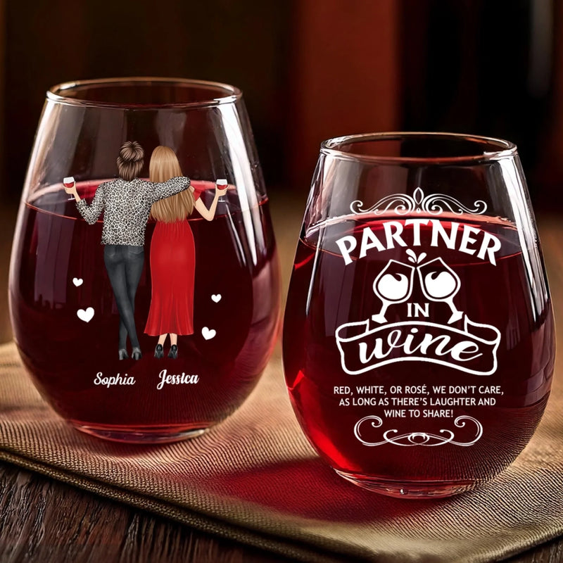 Custom Wine Glass - Personalized Best Friend Christmas Birthday Gifts For Women, Besties, Sisters, BFF - Life Sparkles With True Friends