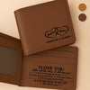 Custom Engraved Bifold Leather Wallet Two Sides - Personalized Anniversary Wedding Gifts For Husband And Wife, Him And Her - Endlessly In Love With You
